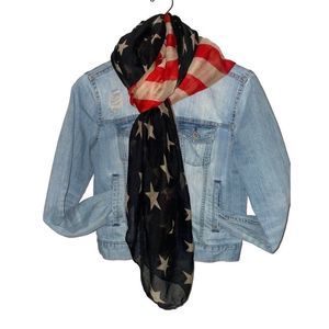 Vintage Patriotic Flag Pashmina - New Condition - Bid Now = Discounted Shipping